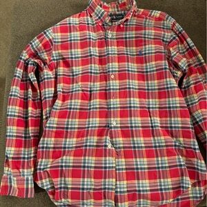 Ralph Lauren Red and Blue Plaid Button Down Shirt